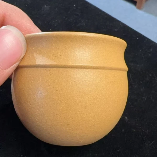 原矿紫砂主人杯品茗杯 蟹黄段 不倒翁杯