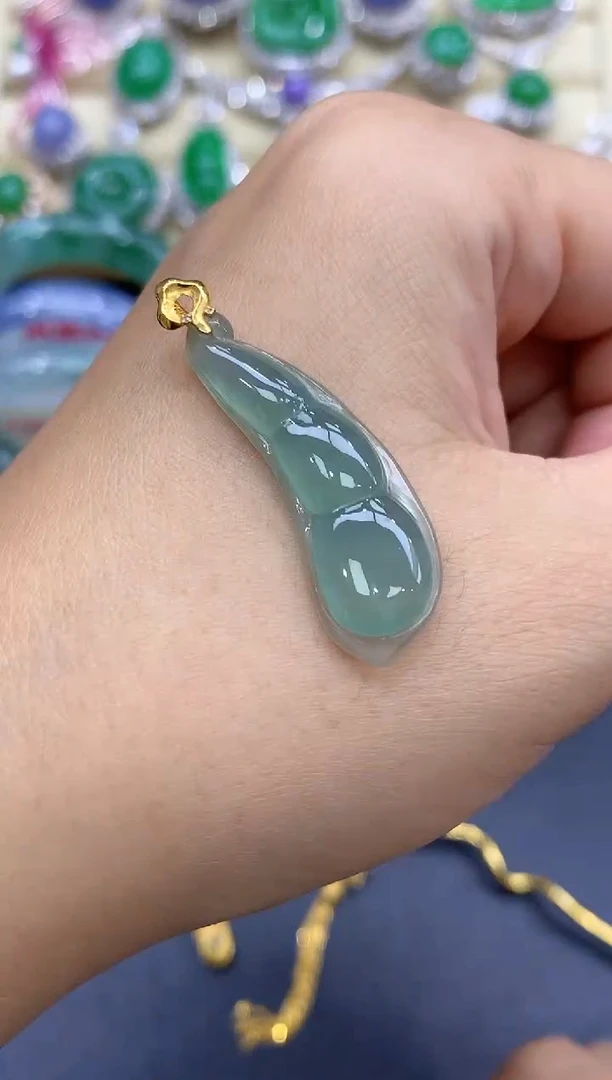 颈饰18K金镶嵌翡翠110-中国好珍宝