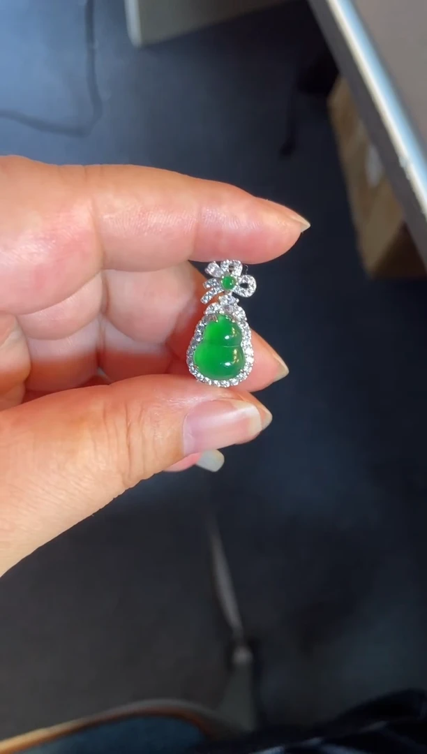 吊坠(不含链)银S925镶嵌翡翠1