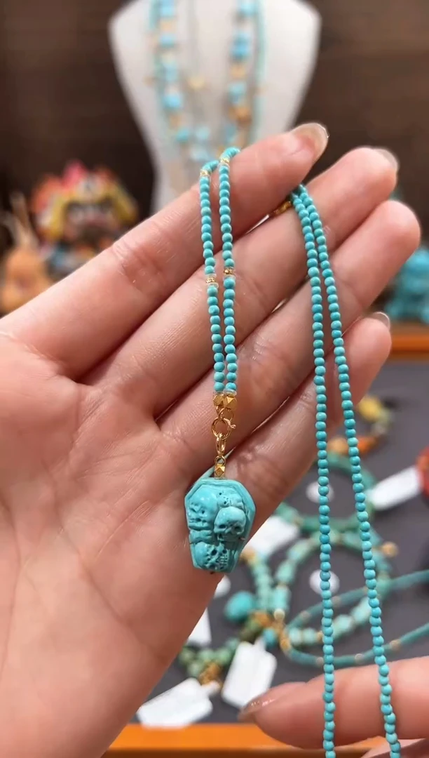 【闪购商品】绿松石颈饰18K金镶嵌绿松石项链