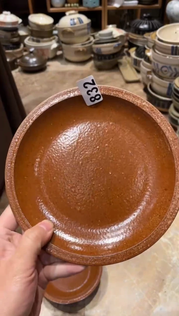 【闪购商品】瓷片832 紫砂平沿菜盘1个