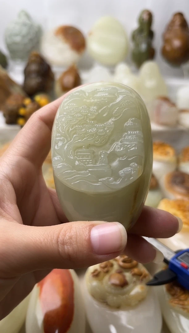 石材古青石棉纹正常不退换山水微瑕