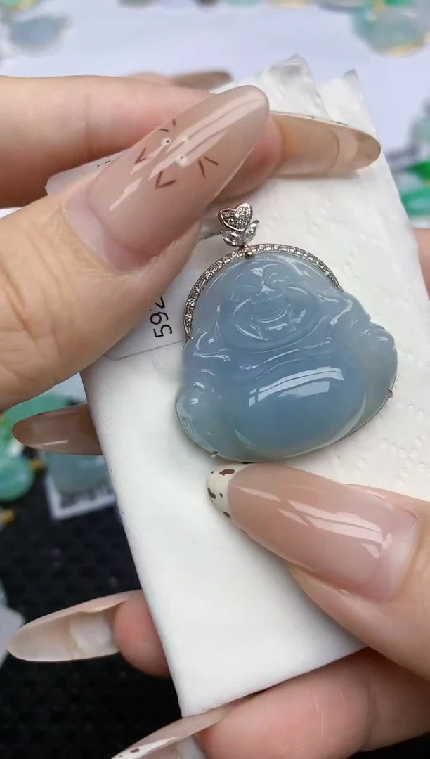 翡翠18K金镶嵌颈饰674   天然翡翠A货