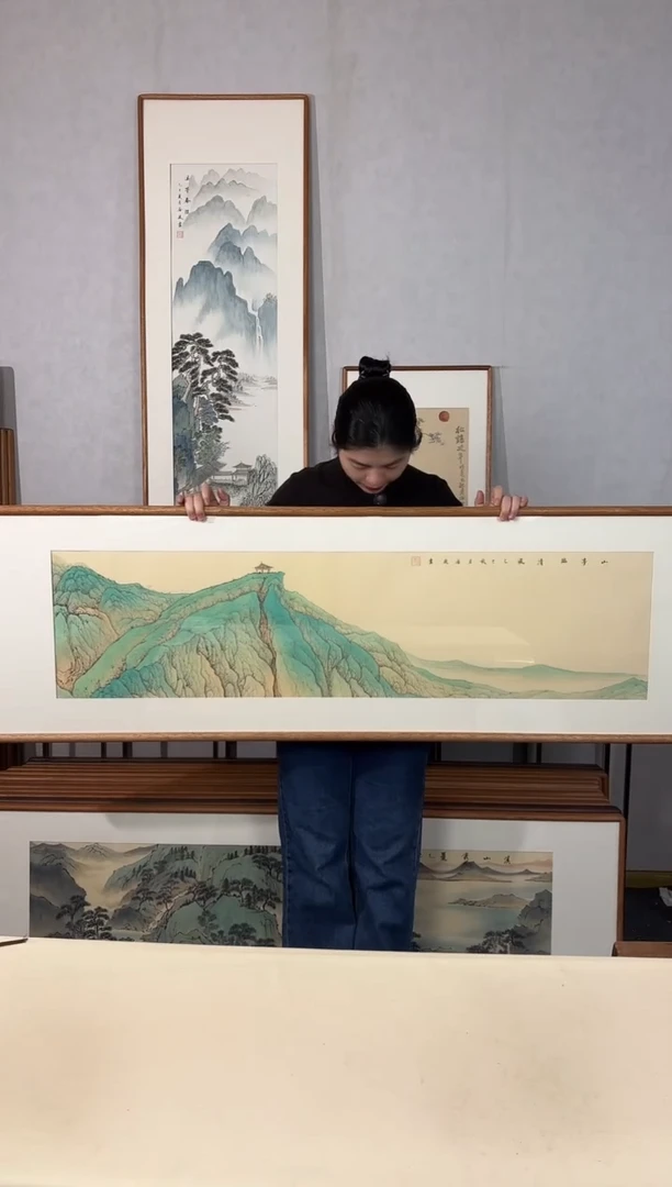 国画手绘*山亭临清风*52*172cm带框发货