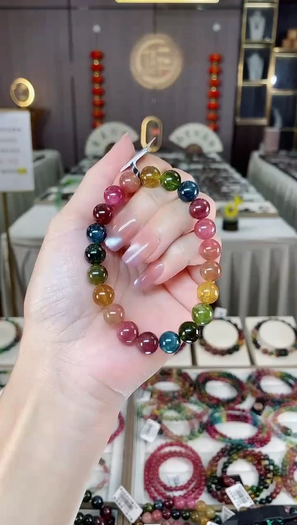 未镶嵌老矿碧玺单圈手串9mm+碧玺多样性发一条hon