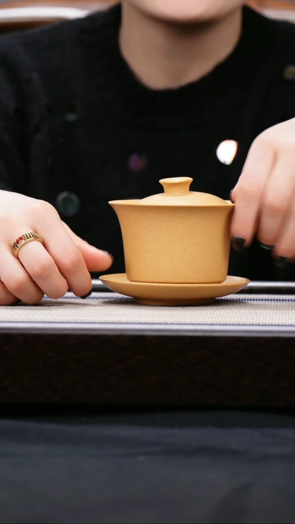 【闪购商品】紫砂茶壶黄金段  盖碗