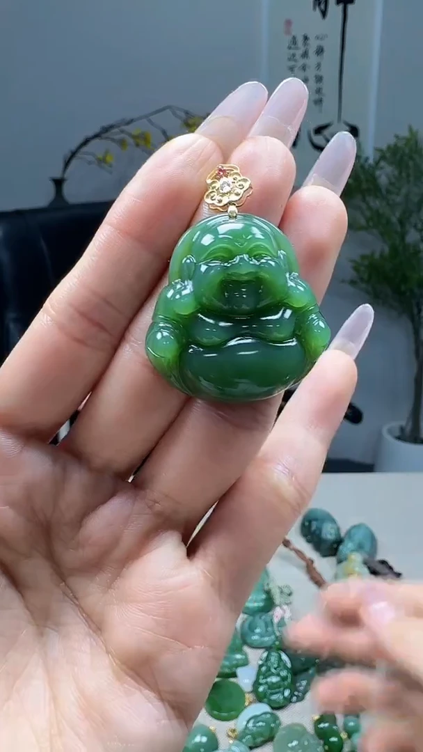 吊坠(不含链)18K金镶嵌和田玉1