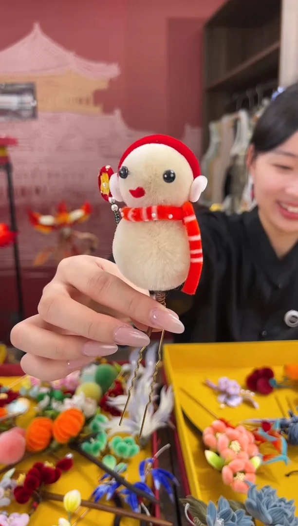 【闪购商品】刺绣非遗绒花（发饰）