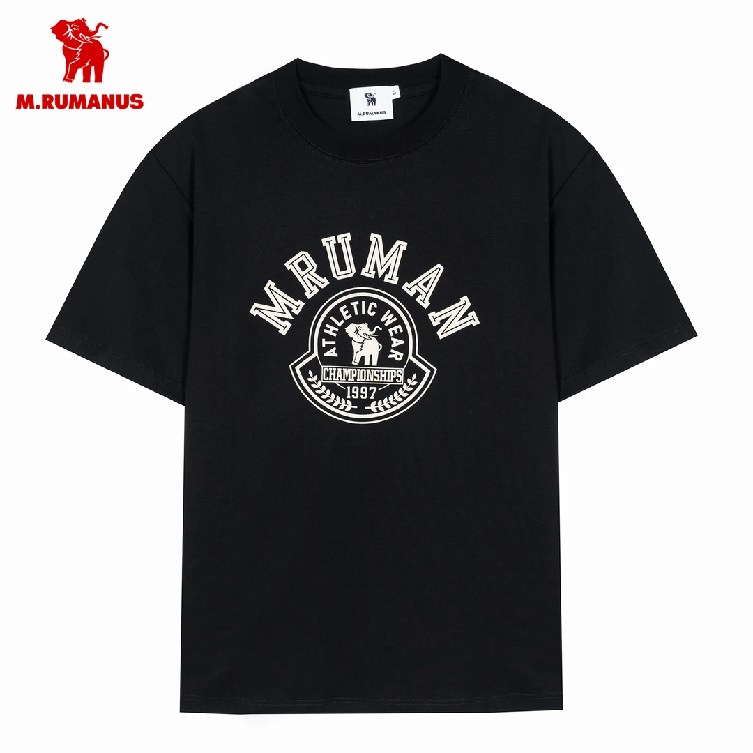 M.RUMANUS2025早春新风尚棉感圆领日常通勤短袖T恤青春流行百搭款