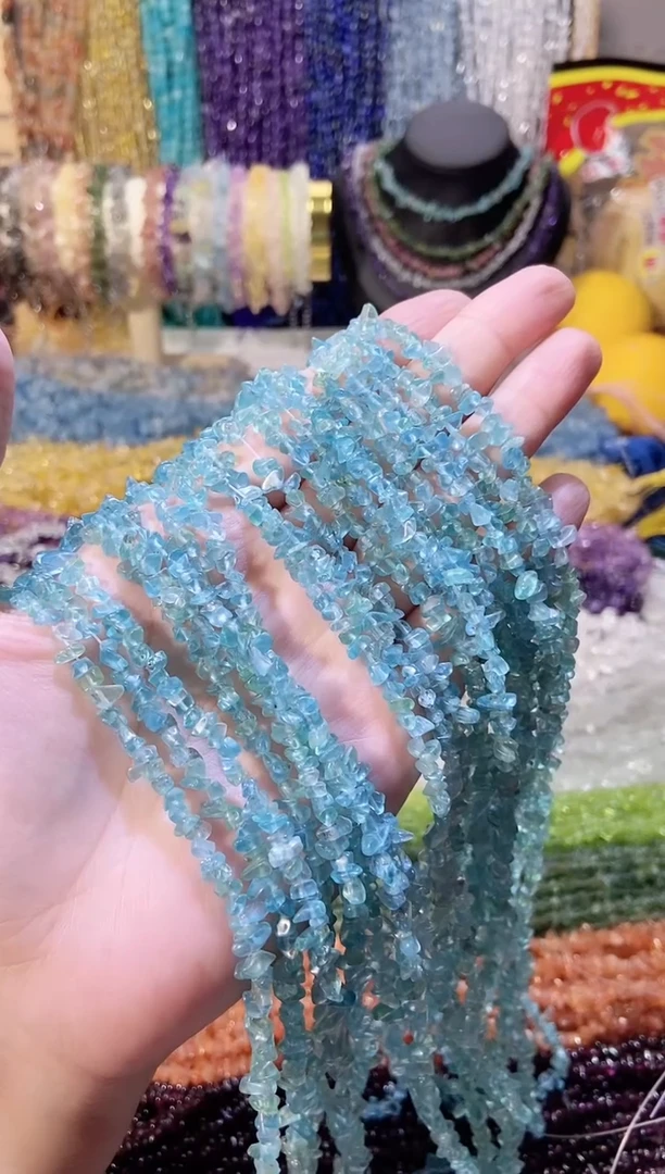 未镶嵌珠宝半成品水晶小蓝磷灰