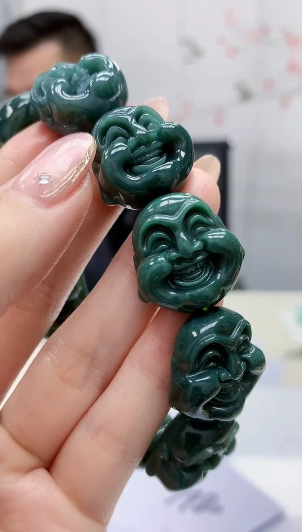 【闪购商品】定制翡翠未镶嵌5152jw-毛货手串52