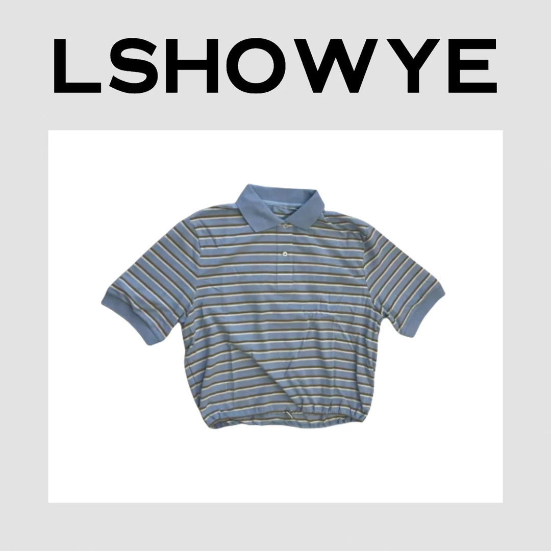 LSHOWYE｜倒三角条纹短袖polo上衣 MQ06221-1