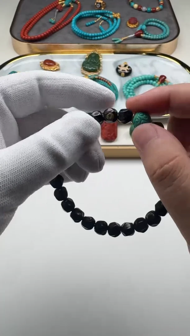 18K金镶嵌绿松石1七**～1