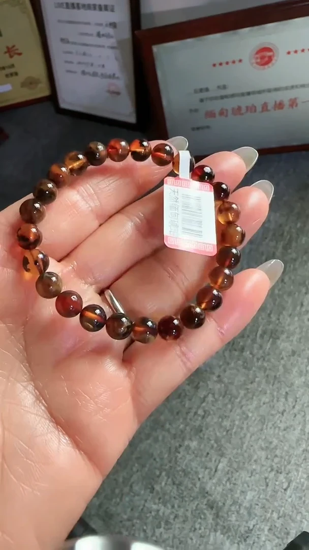 未镶嵌琥珀手串规格7微瑕溶洞蜜手串#44