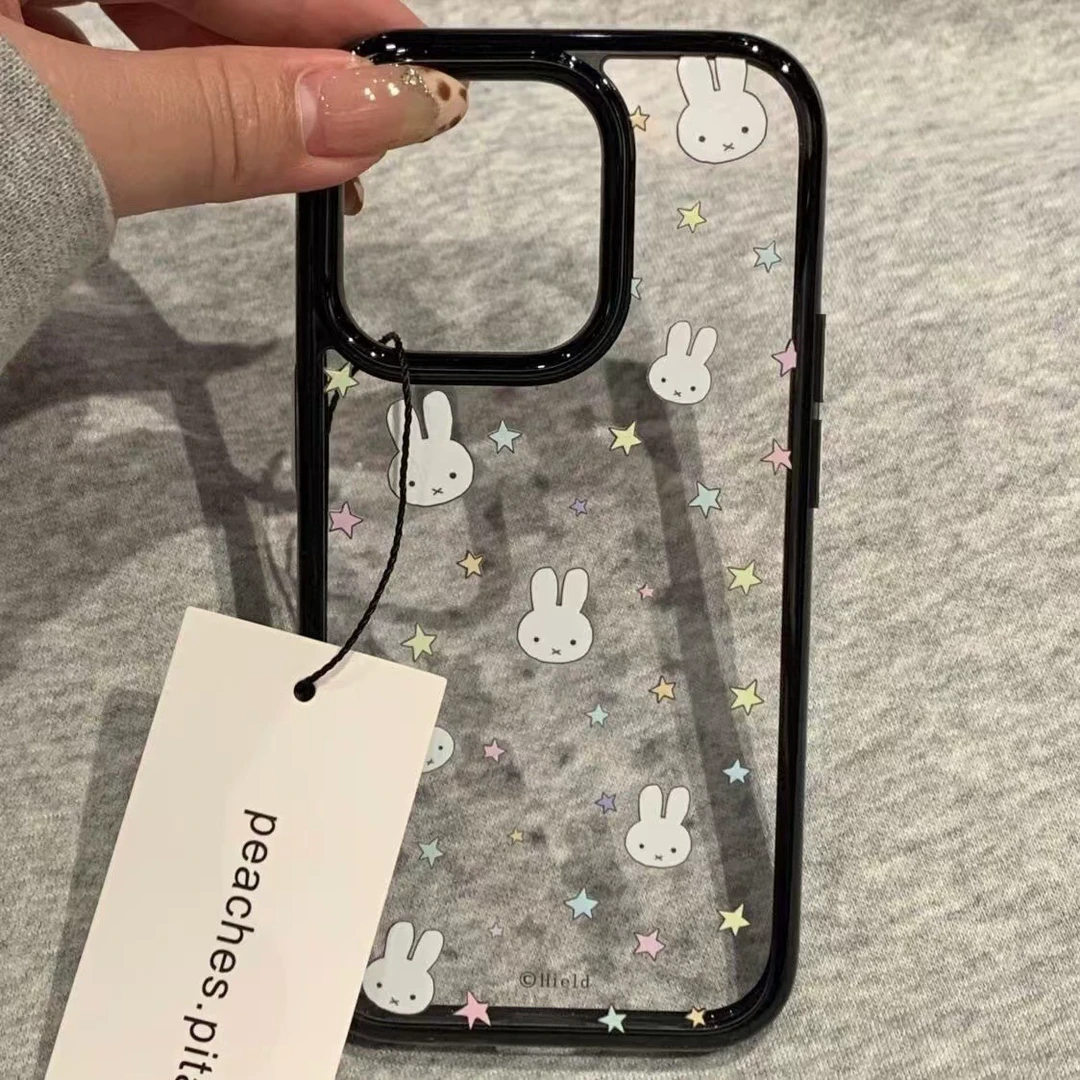 米菲兔星星适用苹果15Pro手机壳13硅胶XSMax/xr/12女16/14p套