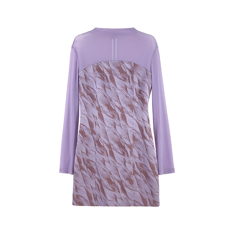 「紫腚好看」新设计丝绒拼接蕾丝长短连衣裙HBZC641278+HBZC641279