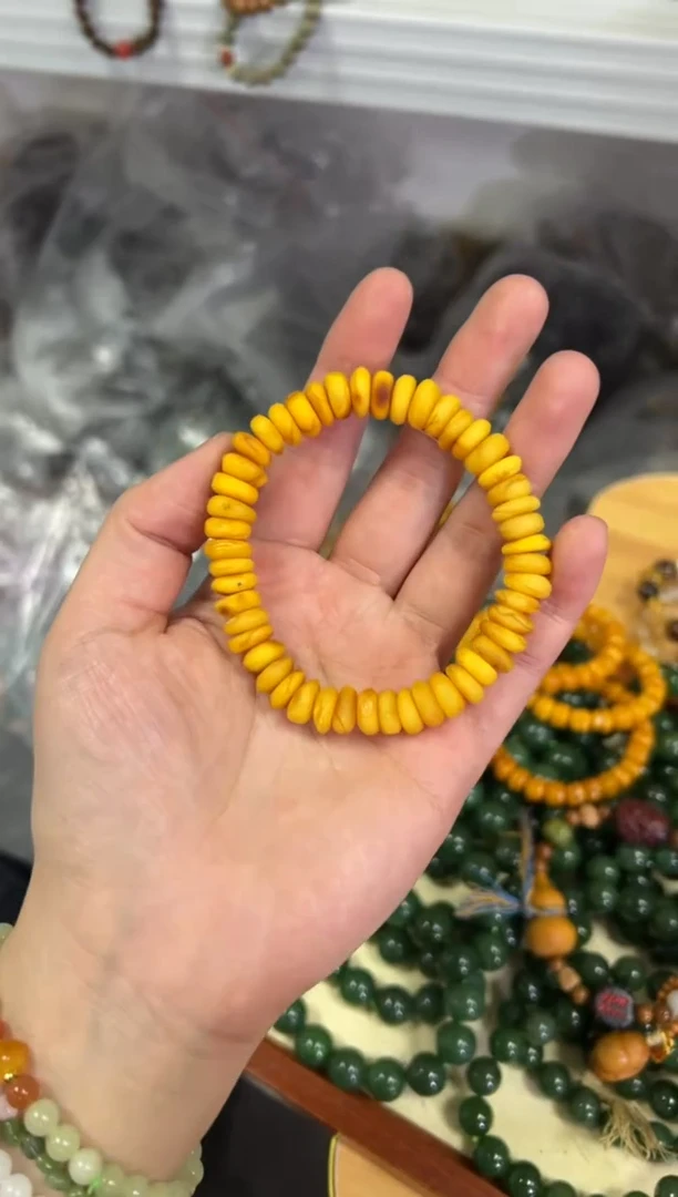 【闪购商品】蜜蜡手链未镶嵌老蜜蜡饼子款手链[0596]