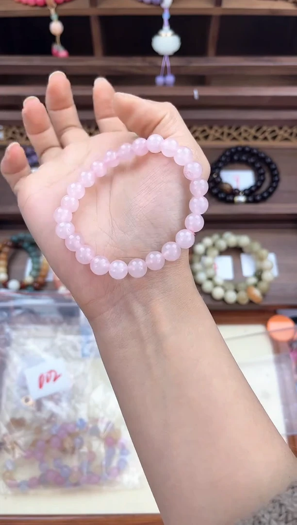 【闪购商品】水晶手链未镶嵌粉水晶单圈手串003