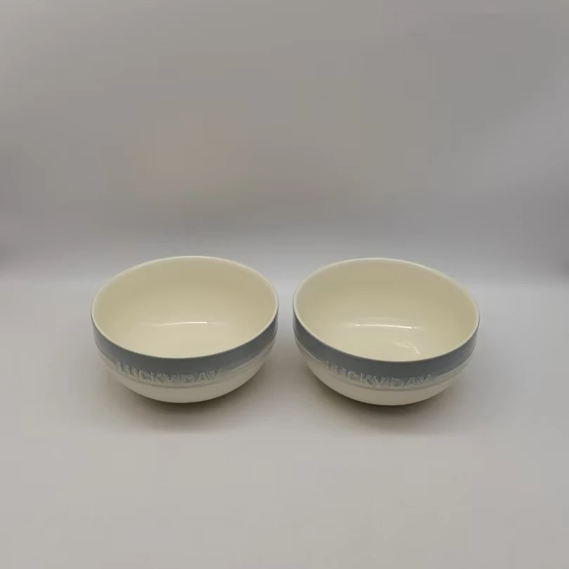 5558 面碗2个（微瑕，口径15，高7）陶瓷餐具B70