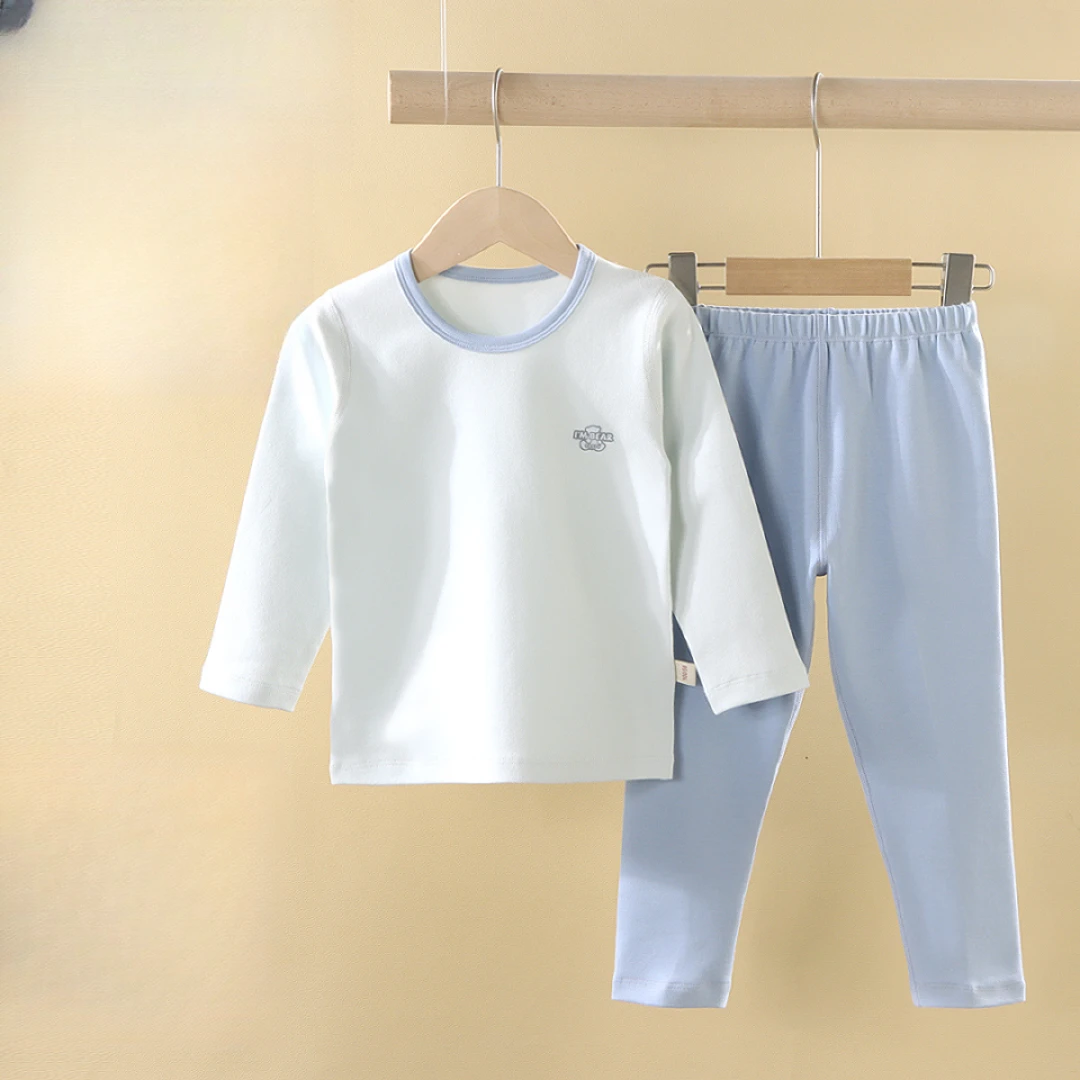 儿童秋冬莱卡棉男女童无骨秋衣套装中大童秋衣秋裤内衣两件套睡衣