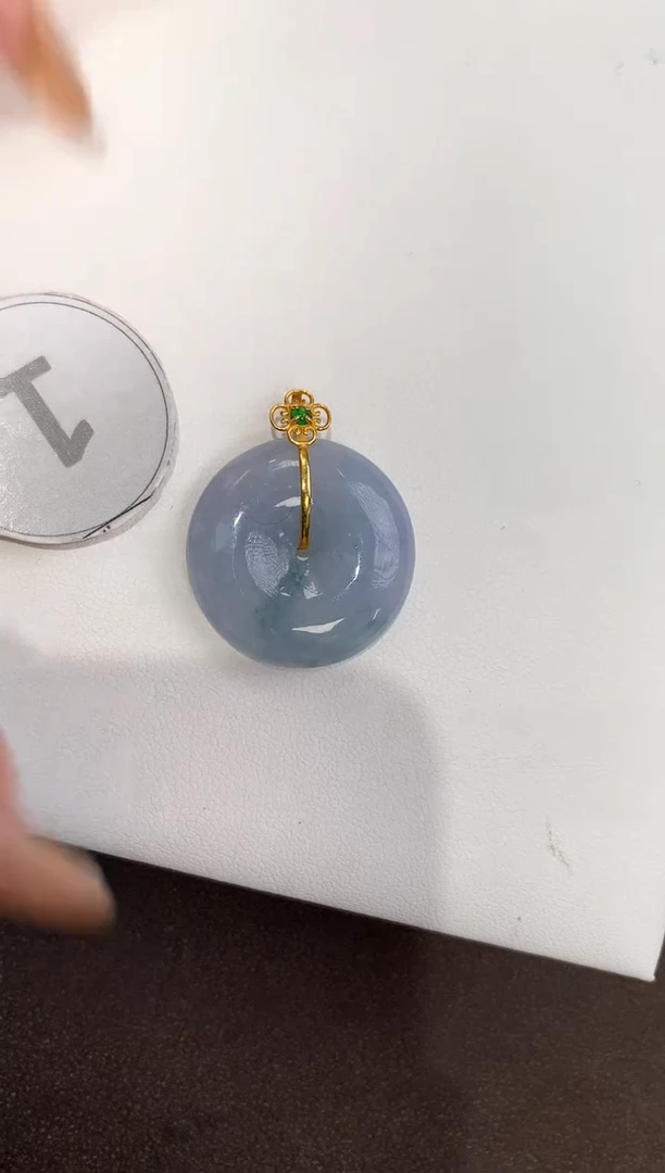 颈饰18K金镶嵌翡翠天然缅甸a货翡翠(多样性发其一)