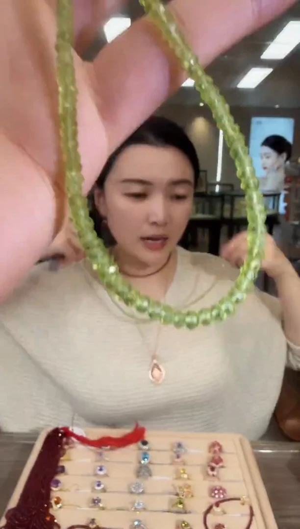 银S925镶嵌项链橄榄石03