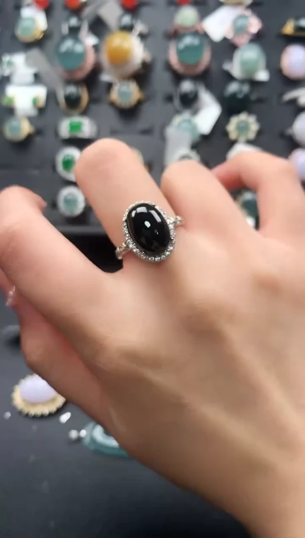 【闪购商品】翡翠戒指银S925镶嵌615241