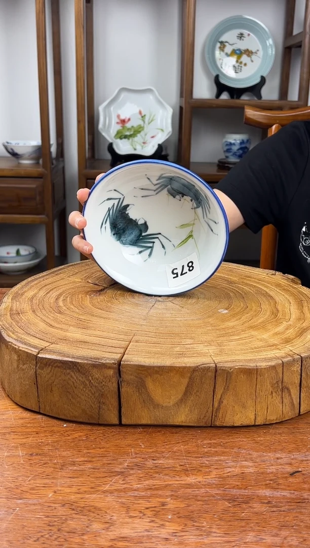 瓷片景德镇手绘釉中彩（食品级）壮壮碗875