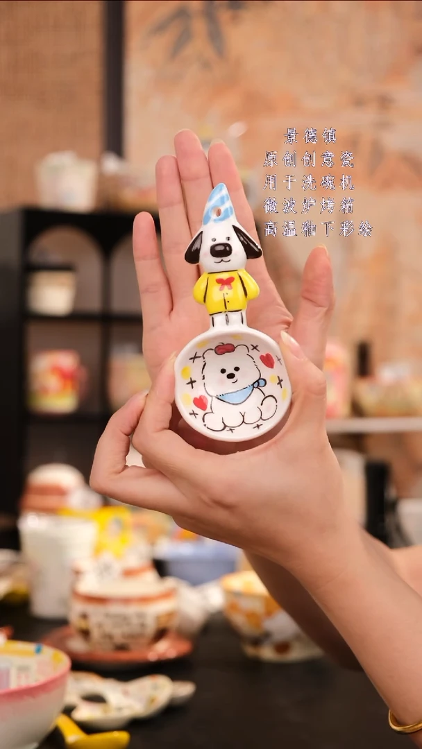 摆件景德镇手工手绘设计师款