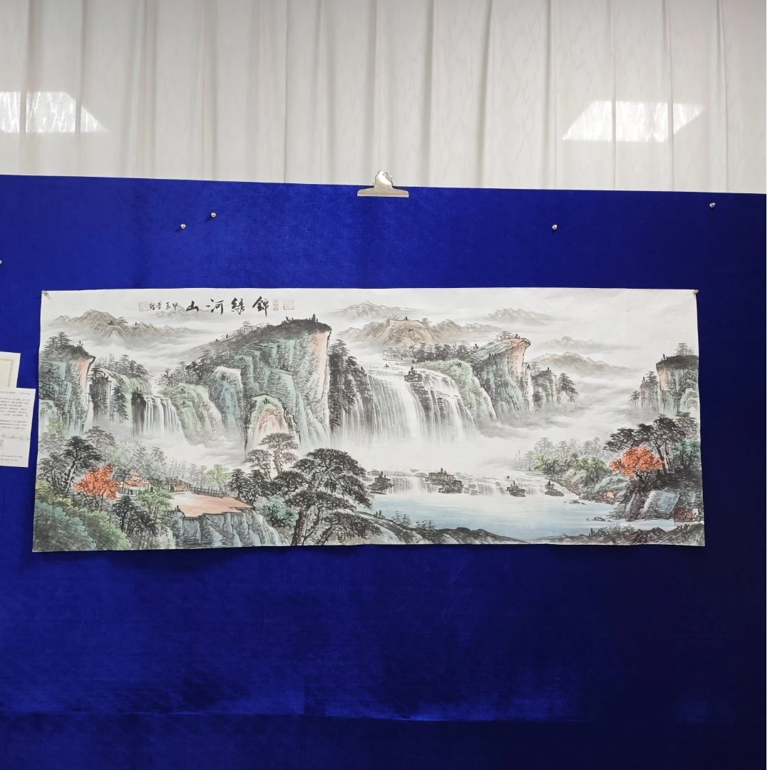 锦绣河山y李鲤手绘作品画芯尺寸180cm*70cm