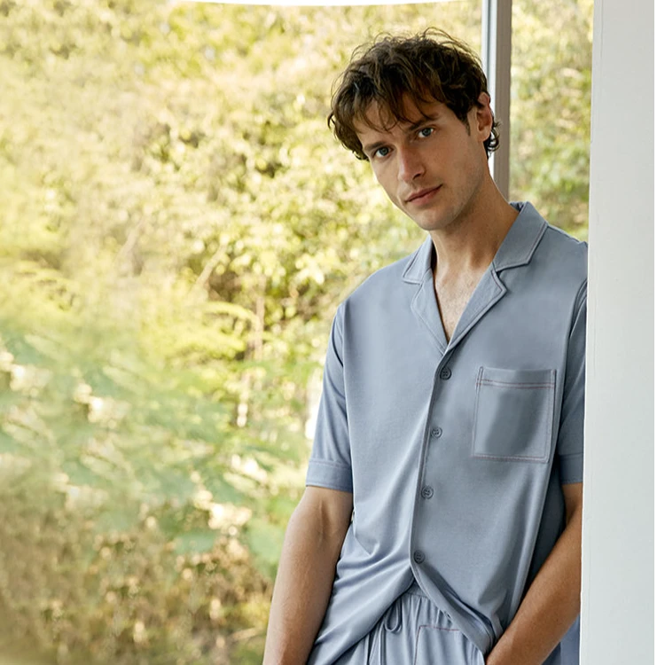 久穿不闷  裸感舒爽家居服男士舒适休闲夏季透气简约