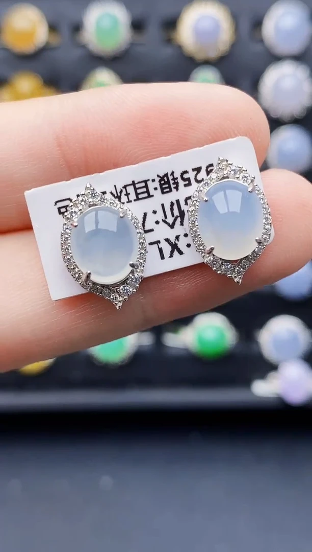 银S925镶嵌戒指翡翠8128