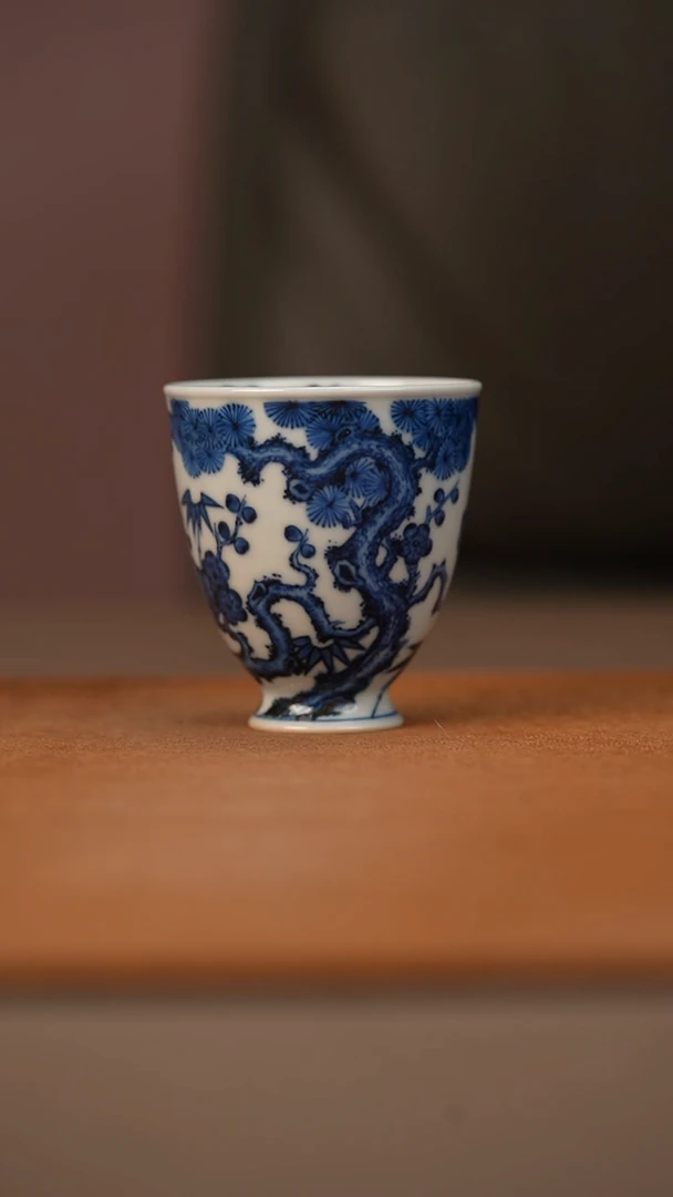 陶瓷又见春风松竹梅闻香杯