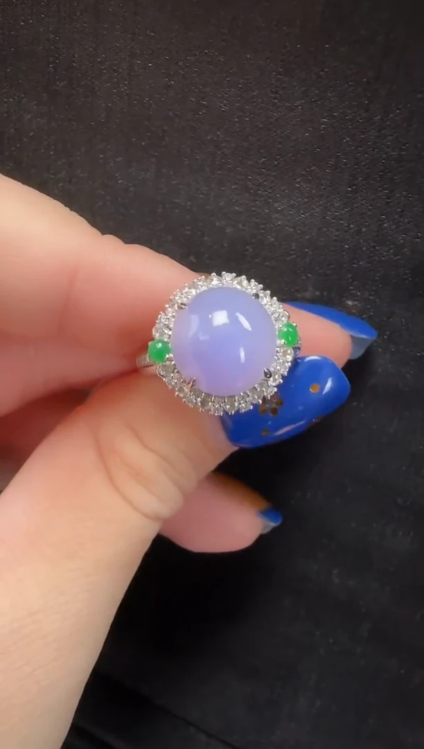 18K金镶嵌戒指翡翠547蛋面一只