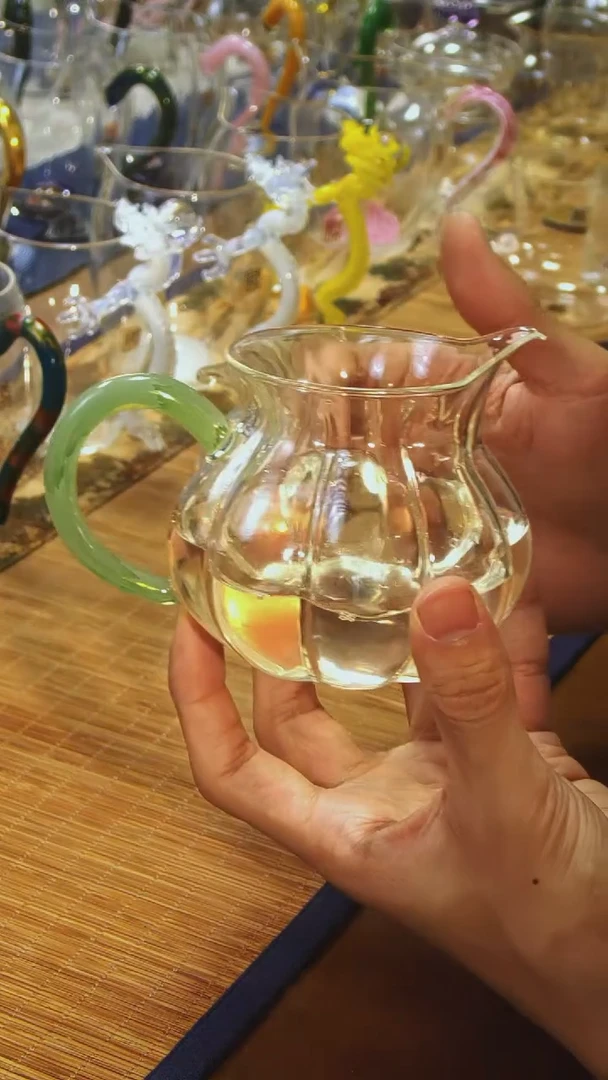 【闪购商品】绿玛瑙南瓜公道杯晶焱金标