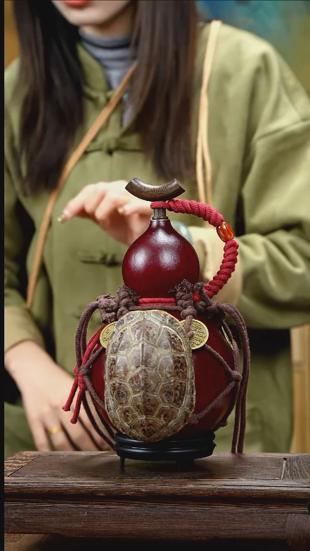 YC075复古网兜款天然酒葫芦（一物一拍）