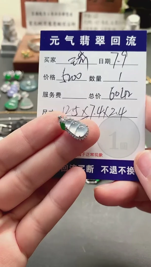 翡翠18K金镶嵌颈饰瑜*吊坠