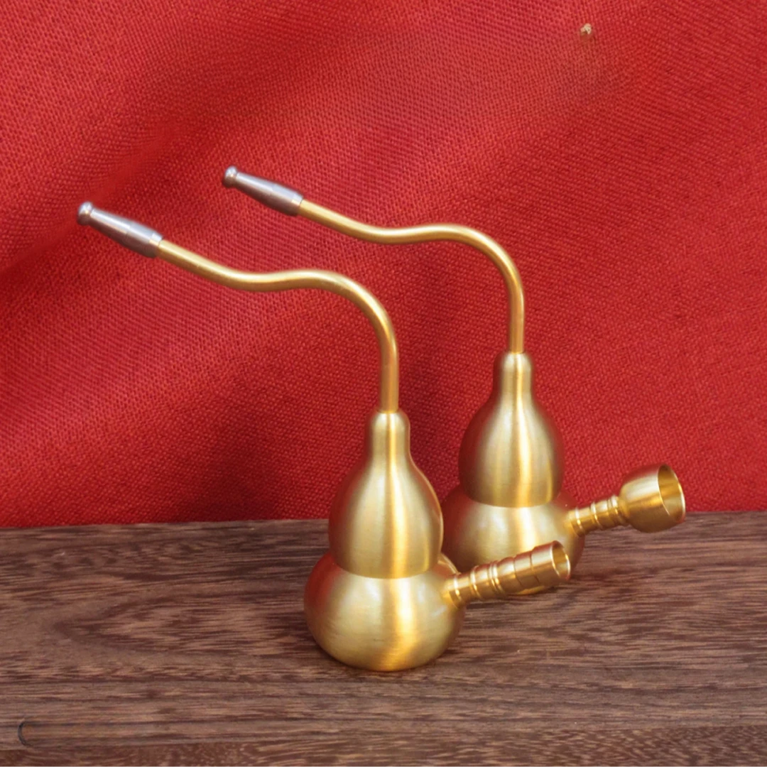 【可清洗可拆卸】黄铜水过滤烟嘴通用便捷送礼佳品葫芦吉祥摆件D027