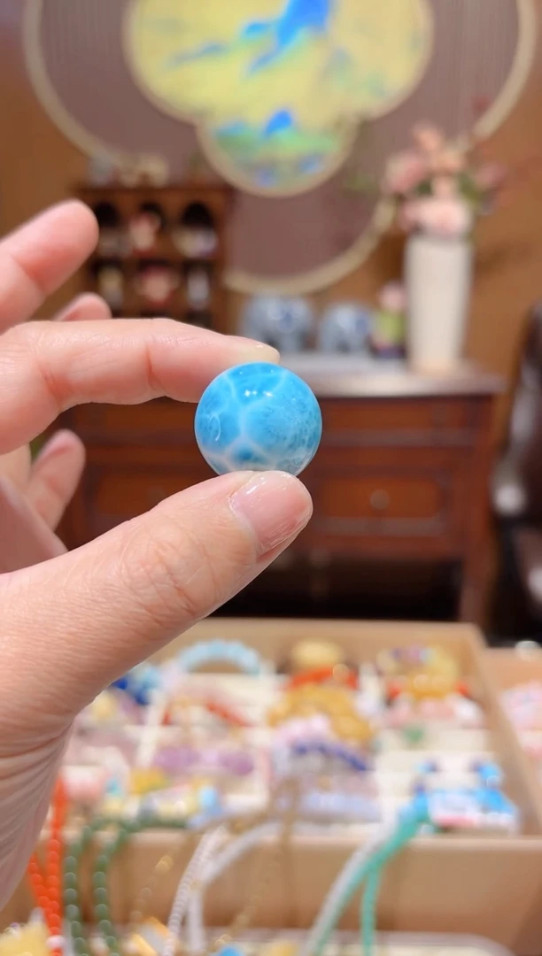【闪购商品】针钠钙石（海纹石）珠宝奇石未镶嵌设计款珠串21.8