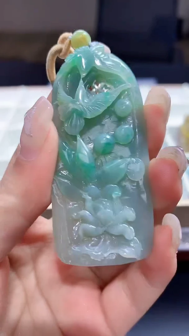 定制翡翠未镶嵌4868mm-毛货挂件23