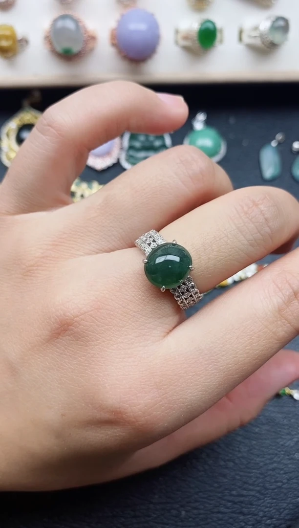 【闪购商品】翡翠戒指银S925镶嵌11111