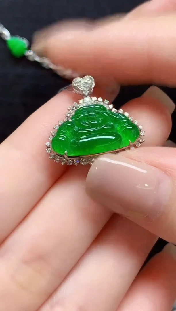 吊坠(不含链)18K金镶嵌翡翠SY多样性发其一