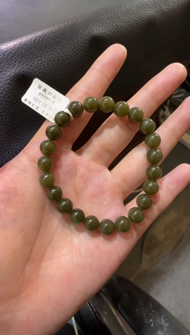 未镶嵌手串和田玉沙枣青手串（产地直发）