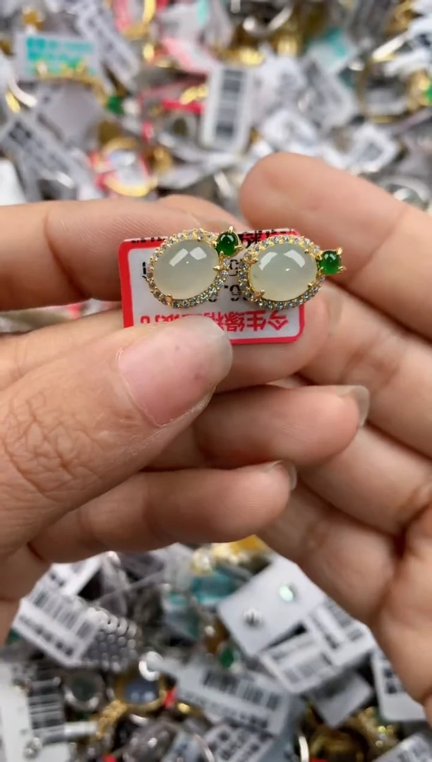 银S925镶嵌戒指翡翠333---1