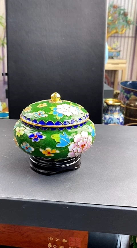 【闪购商品】非遗技艺 景泰蓝洗子罐绿色