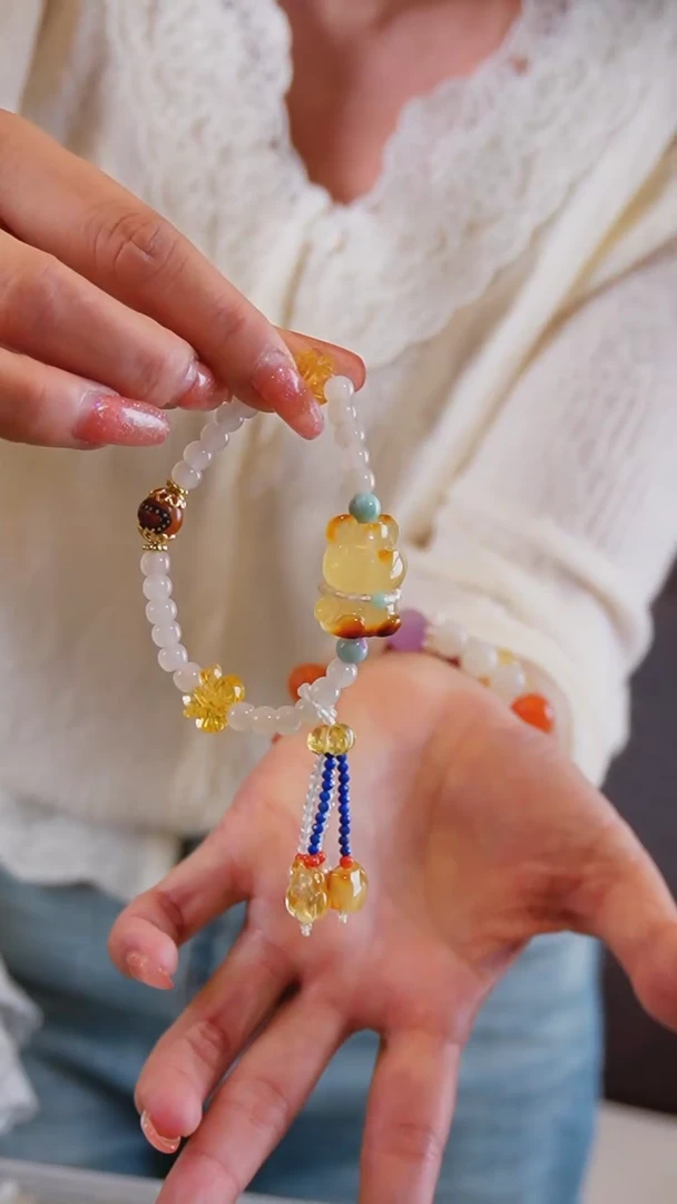 【闪购商品】琥珀手链未镶嵌1.22手工编织商品11-多样性发