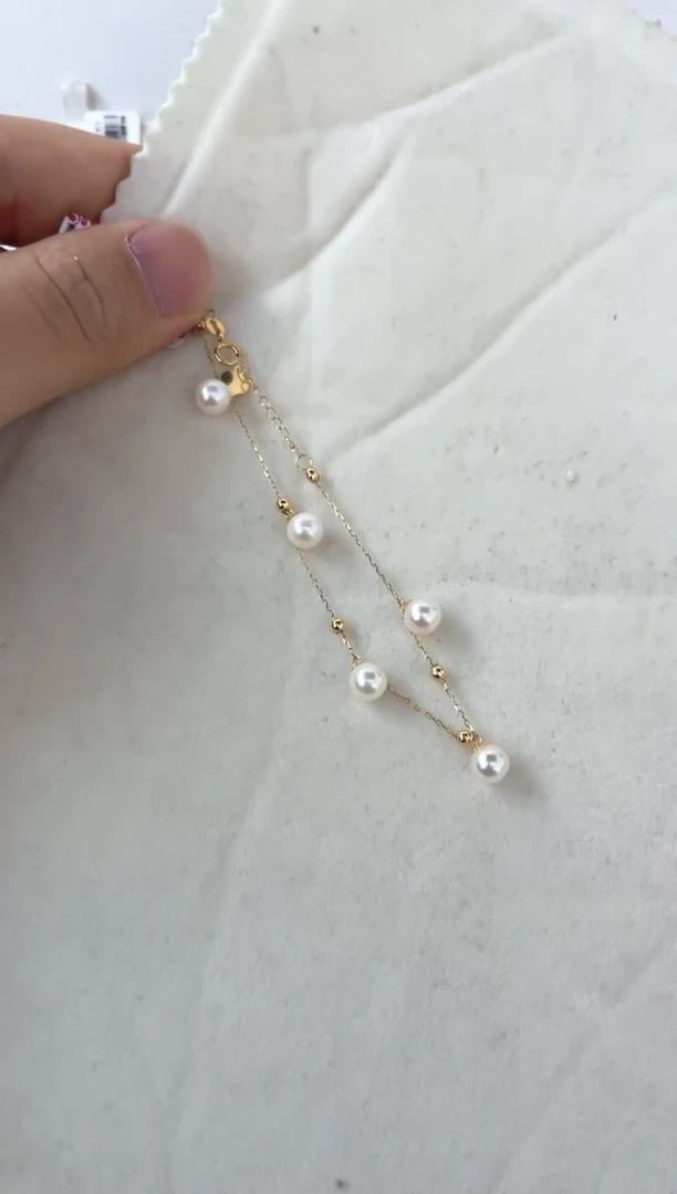 【闪购商品】海水珍珠手绳18K金镶嵌手链