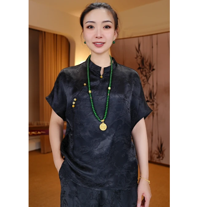 【十里桃花上衣】重磅重缎提花古香缎三经绞罗夏季薄款上衣8031