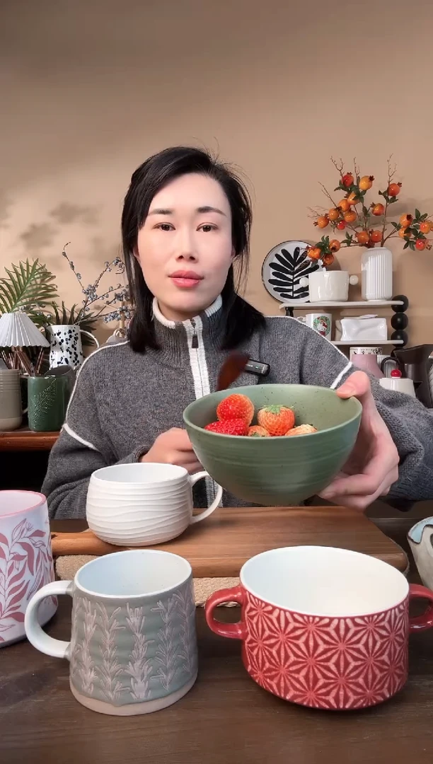 【闪购商品】瓷片6英寸螺纹麻点绿碗微瑕