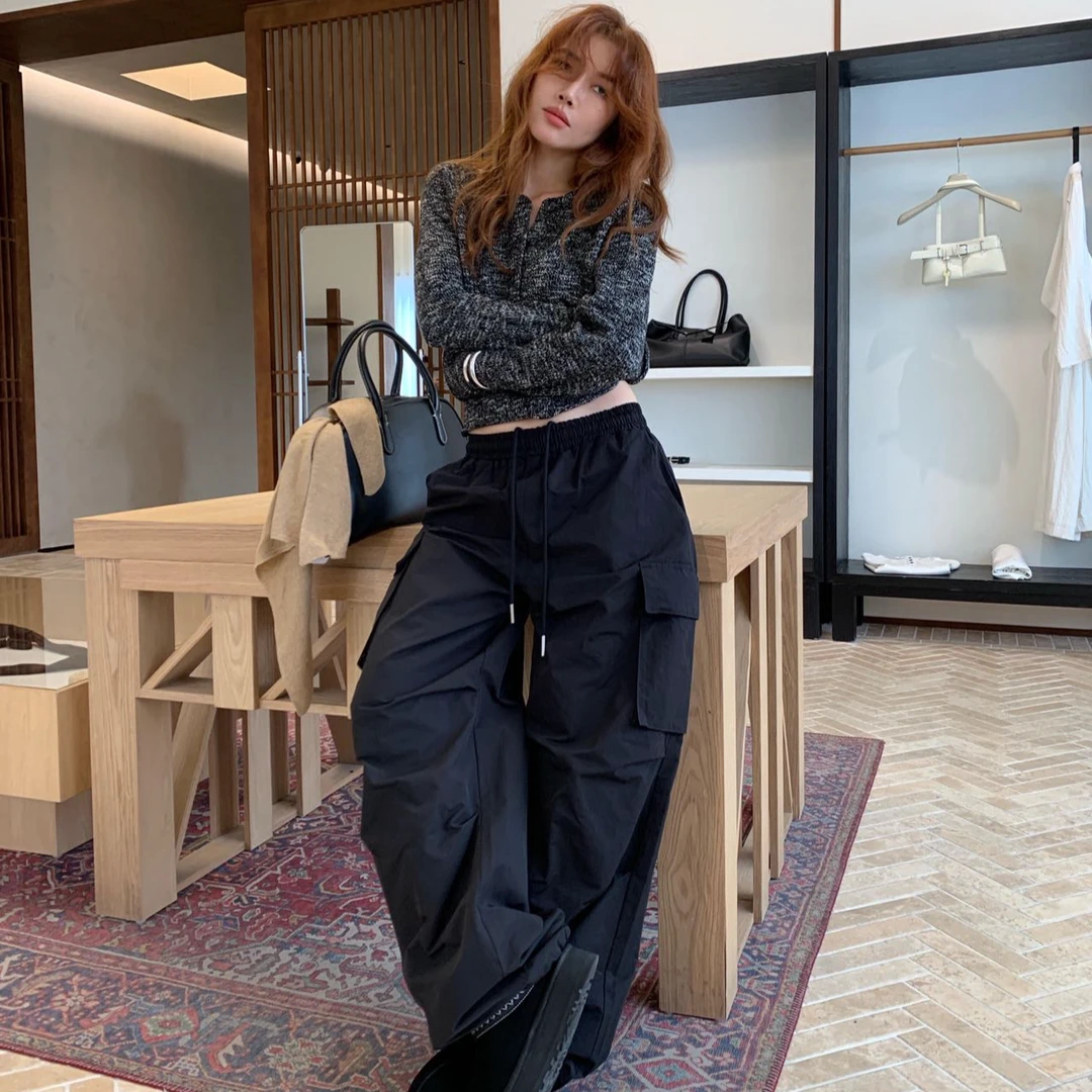 慵懒风软糯百搭毛衣外套女新款韩系休闲气质针织开衫宽松阔腿裤子